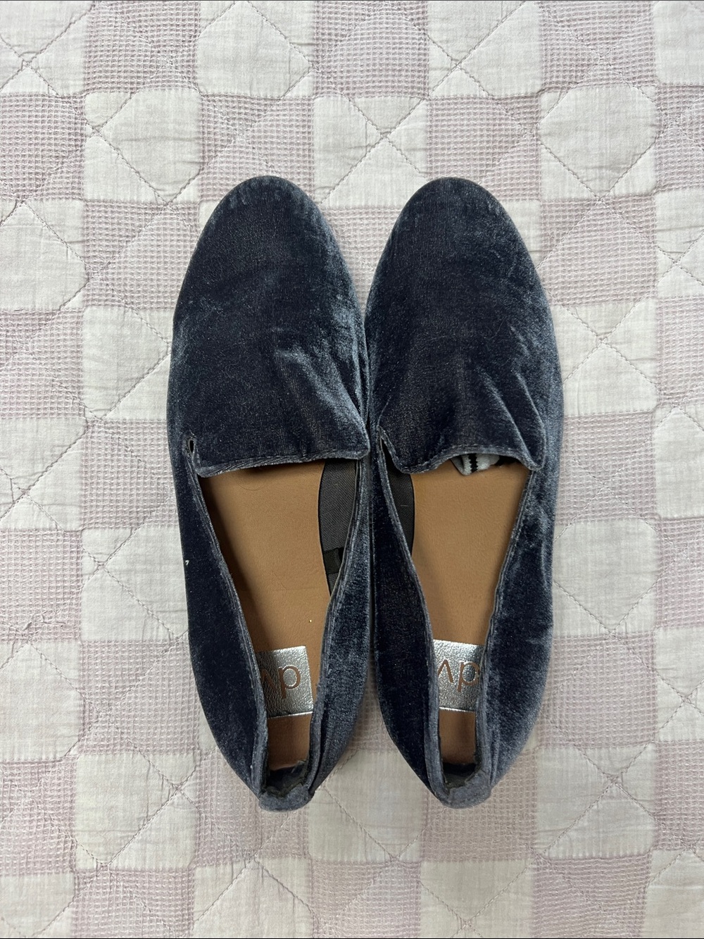 Velvet Slip-On Women's Loafers in Navy